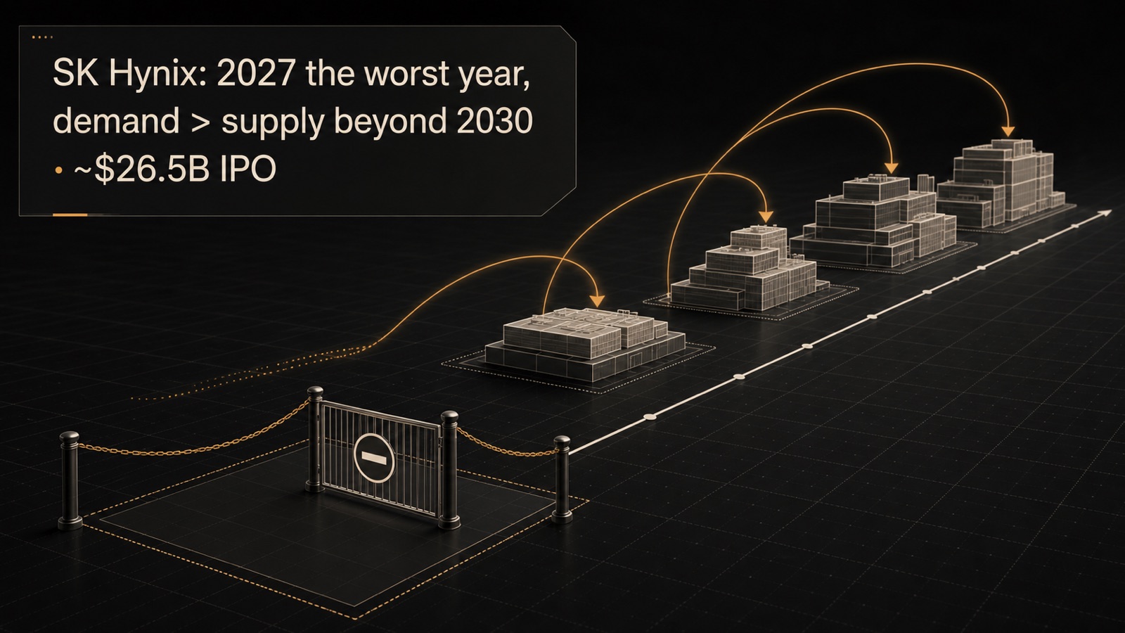 Building for a Decade — SK Hynix's $26.5B IPO, Micron's $250B, and Nanya's 79.5% margin fund capacity years out, not this quarter's allocation.