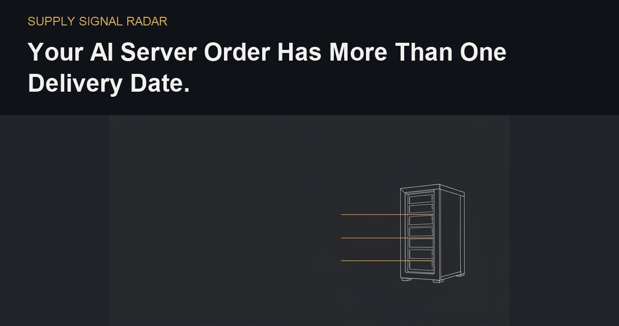 Your AI Server Order Has More Than One Delivery Date.