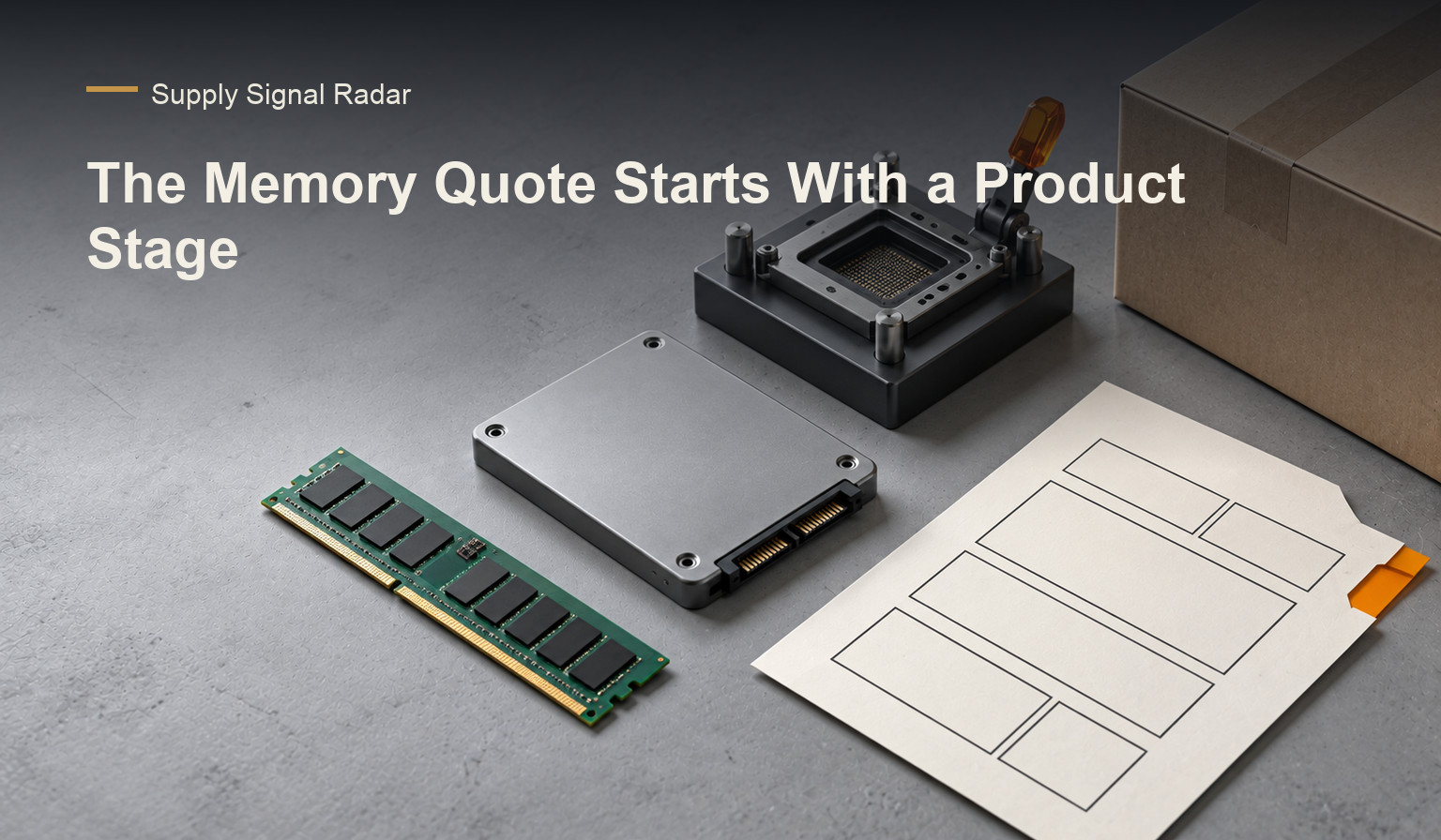 Generic memory and storage hardware beside evaluation and qualification materials.